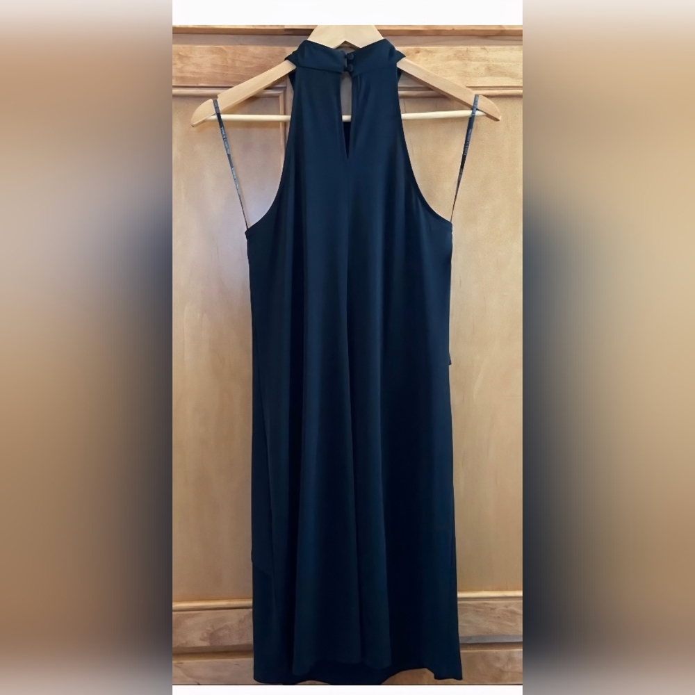 Vince Camuto Asymmetrical Halter Short L Little Black Dress Flowy - Picture 4 of 6
